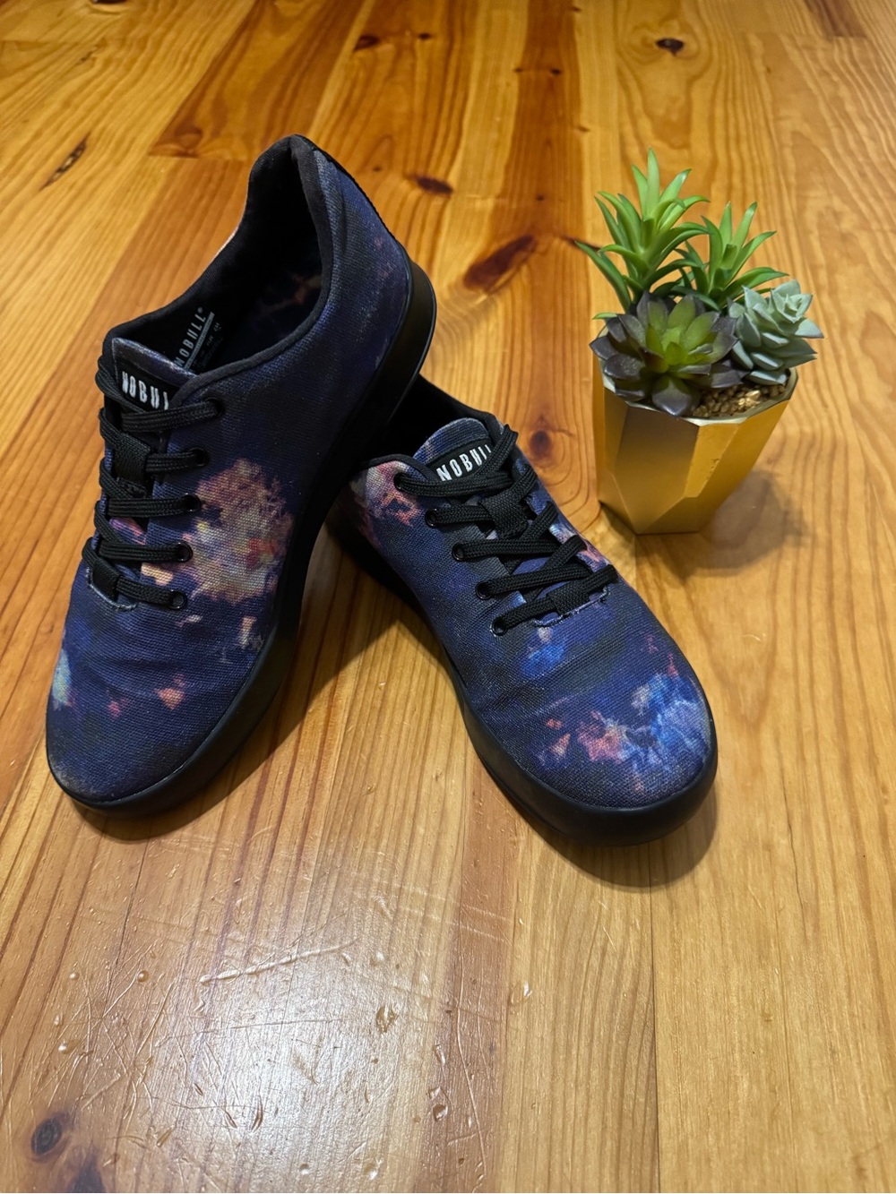 Nobull Midnight Tie Dye Canvas Lace Up Trainers CrossFit Shoes W 8.5 M 7